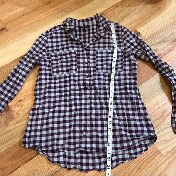 Madewell Purple Checked Pullover size small blouse - Picture 5 of 6